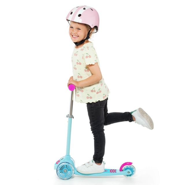 Kinderroller mit Lichtern - Maxi Scooter Rosa