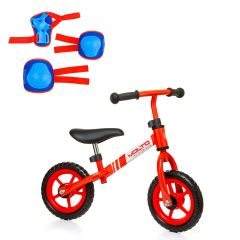 Bicicletta senza pedali da bambino/a Minibike Rosa + Protezioni Blu