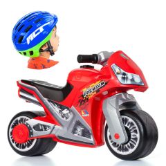 Lauflernhilfe Motorrad Molto Cross Premium Rot + Helm MLT blau 12221/WEB2