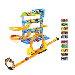 Toy Parking + Toy Tracks with 1 Loop, 3 Floors, 2 Friction Cars and 10 Additional Toy Cars Included 23405/WEB1